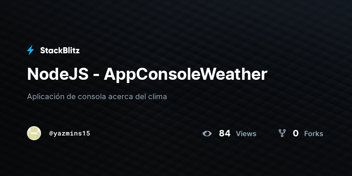 NodeJS - AppConsoleWeather - StackBlitz