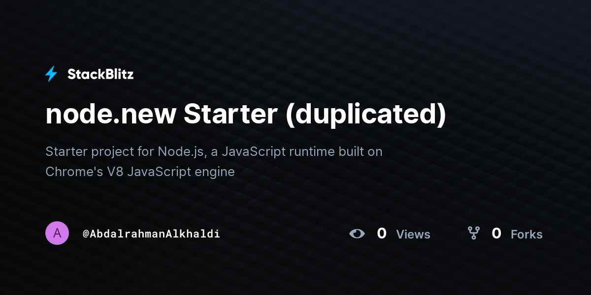 node.new Starter (duplicated) - StackBlitz