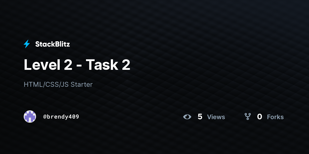 Level 2 - Task 2 - StackBlitz