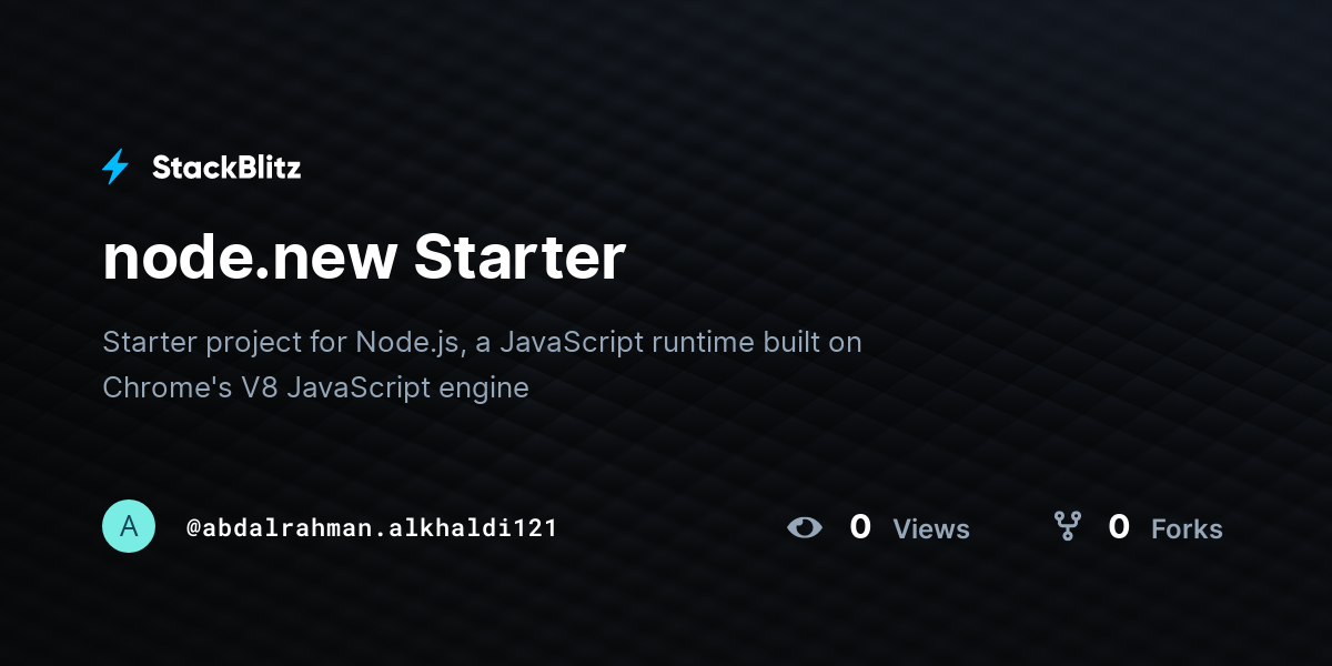 node.new Starter - StackBlitz