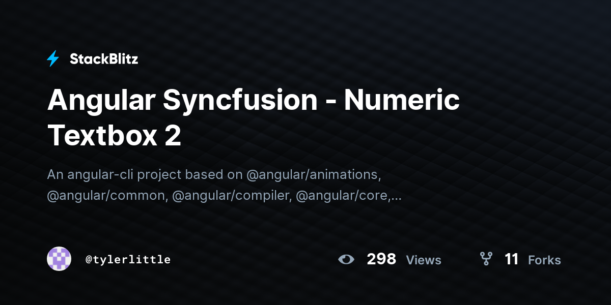 Angular Syncfusion - Numeric Textbox 2 - StackBlitz