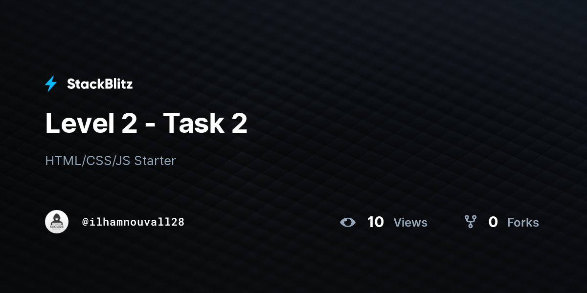 Level 2 - Task 2 - StackBlitz