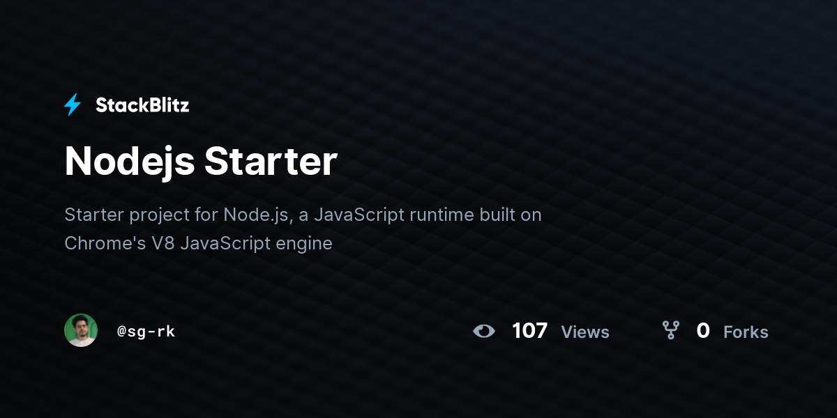 Nodejs Starter - StackBlitz