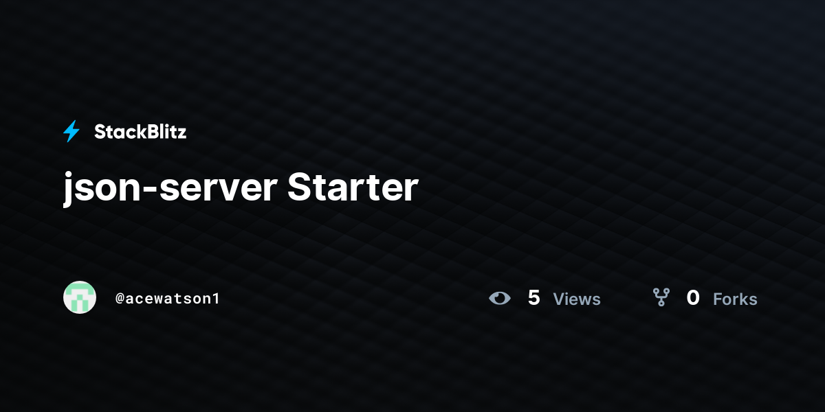 json-server Starter - StackBlitz