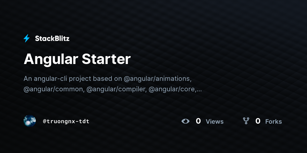 Angular Starter - StackBlitz