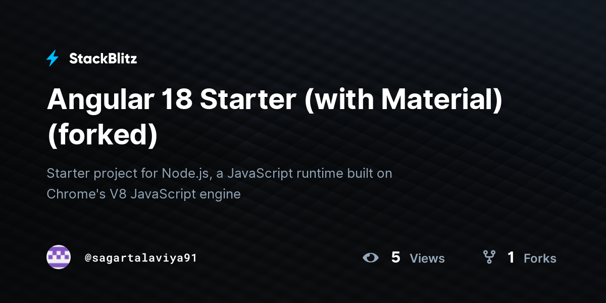 Angular 18 Starter (with Material) (forked) - StackBlitz