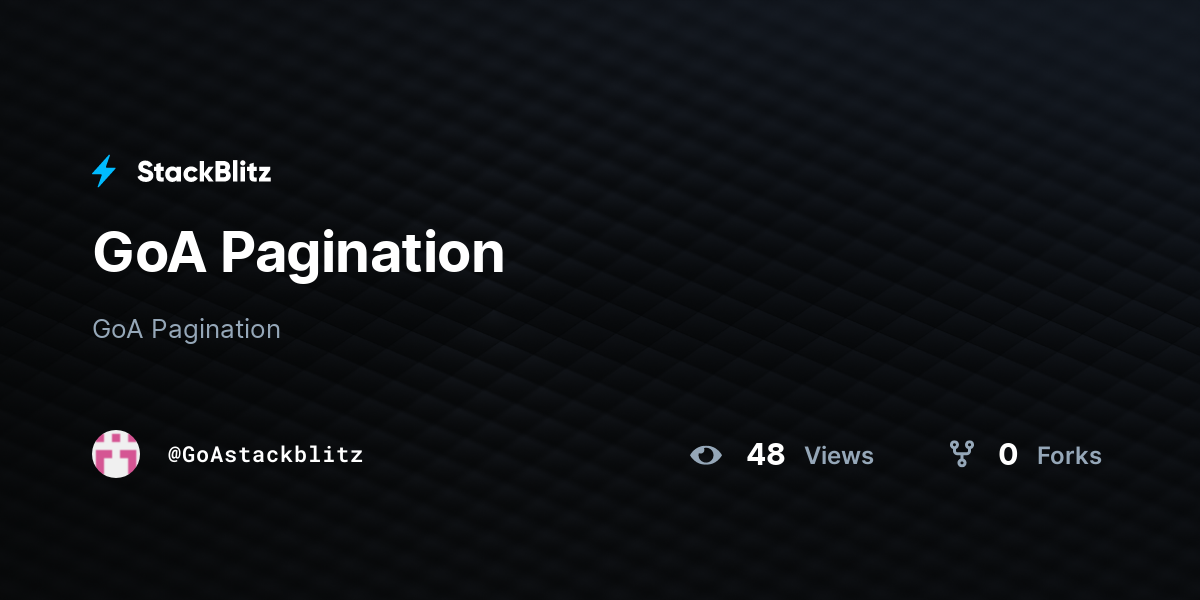 GoA Pagination - StackBlitz