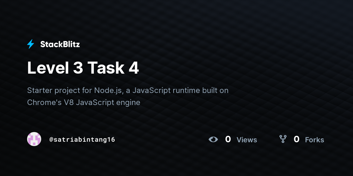 Level 3 Task 4 - StackBlitz