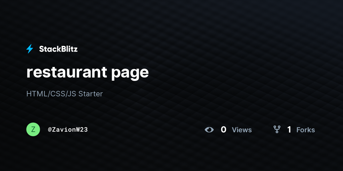 restaurant page - StackBlitz