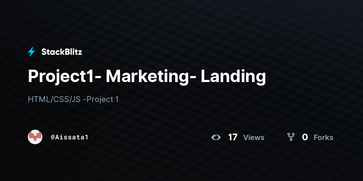 Project1- Marketing- Landing - StackBlitz