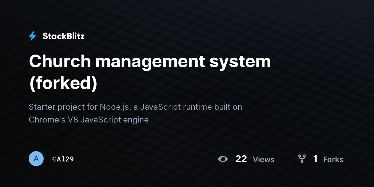 Church management system (forked) - StackBlitz