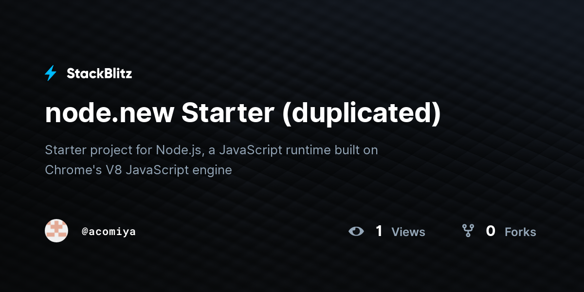 node.new Starter (duplicated) - StackBlitz