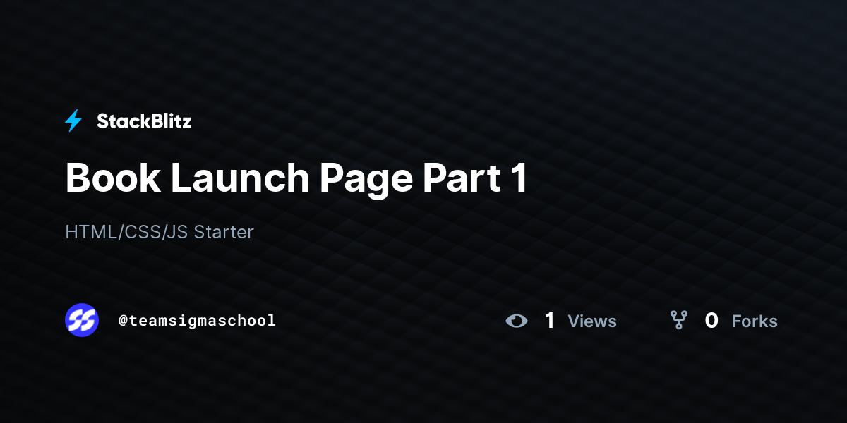 Book Launch Page Part 1 - StackBlitz