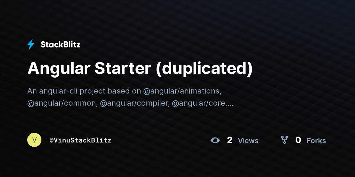 Angular Starter (duplicated) - StackBlitz