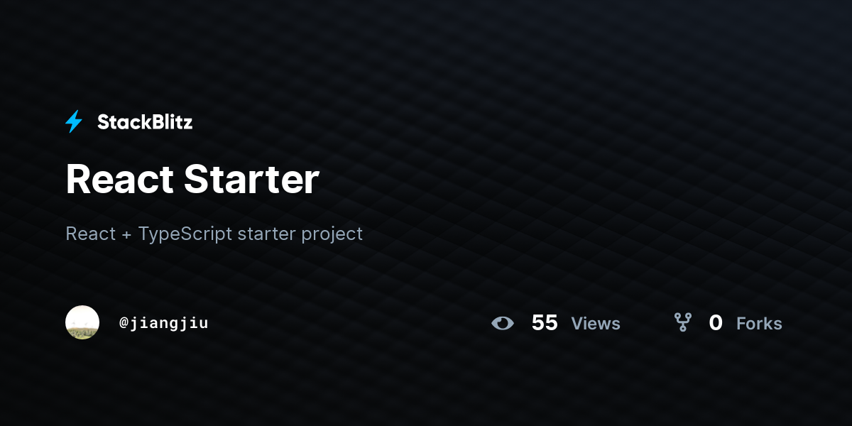 React Starter - StackBlitz