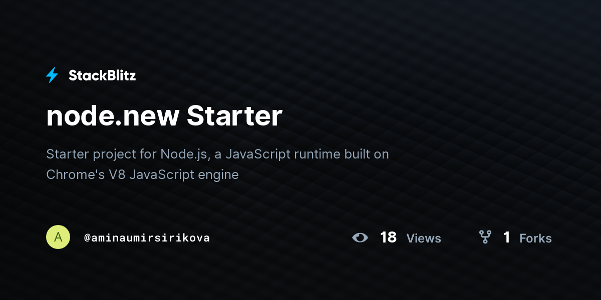 node.new Starter - StackBlitz