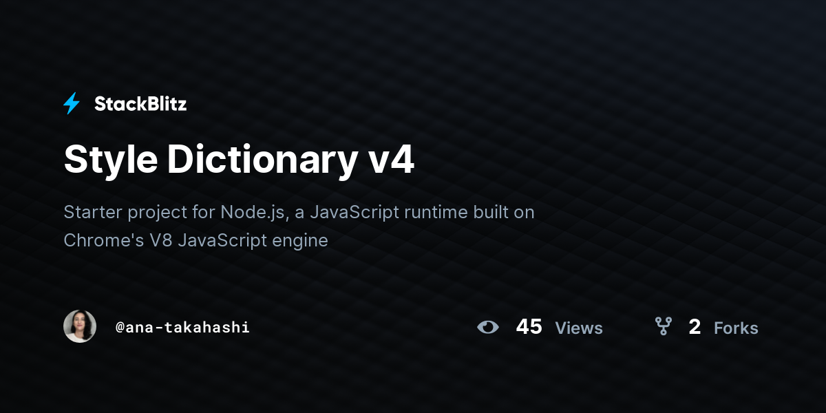 Style Dictionary v4 - StackBlitz