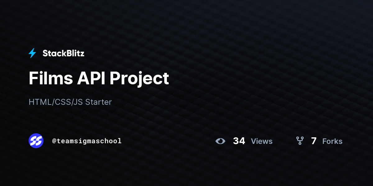 Films API Project - StackBlitz