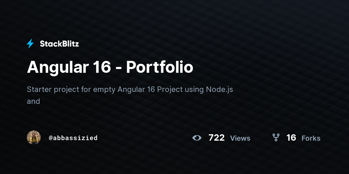 Angular 16 - Portfolio - StackBlitz