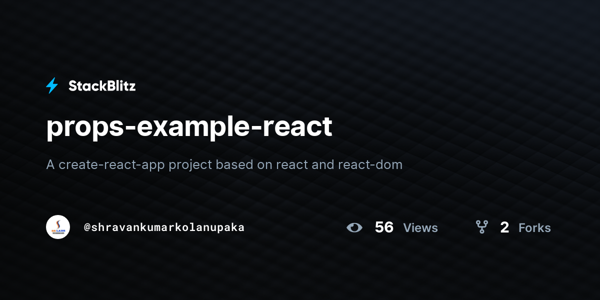 propsexamplereact StackBlitz