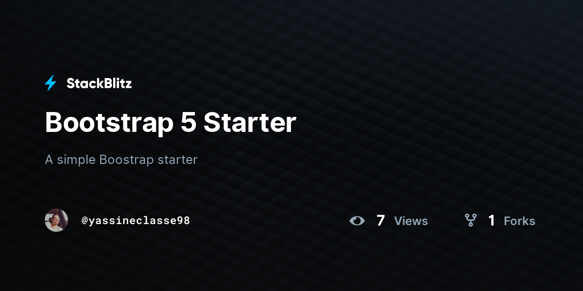 Bootstrap 5 Starter - StackBlitz