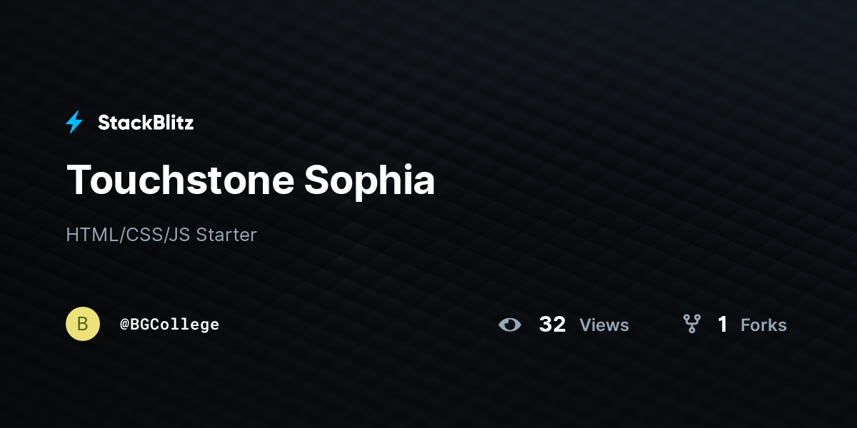 Touchstone Sophia - StackBlitz