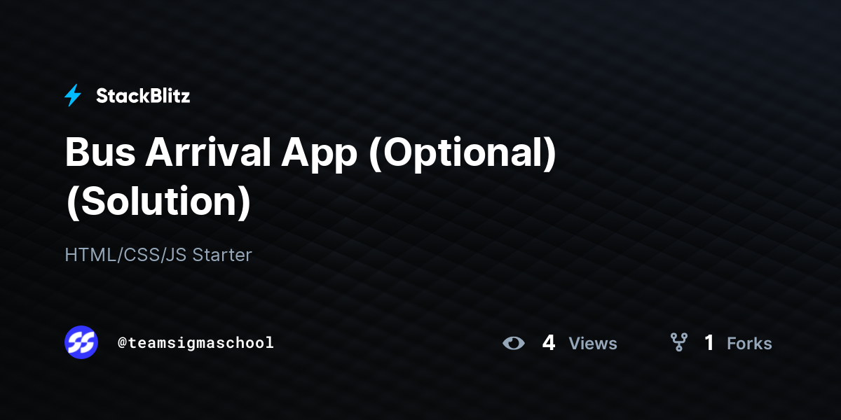 Bus Arrival App (Optional) (Solution) - StackBlitz