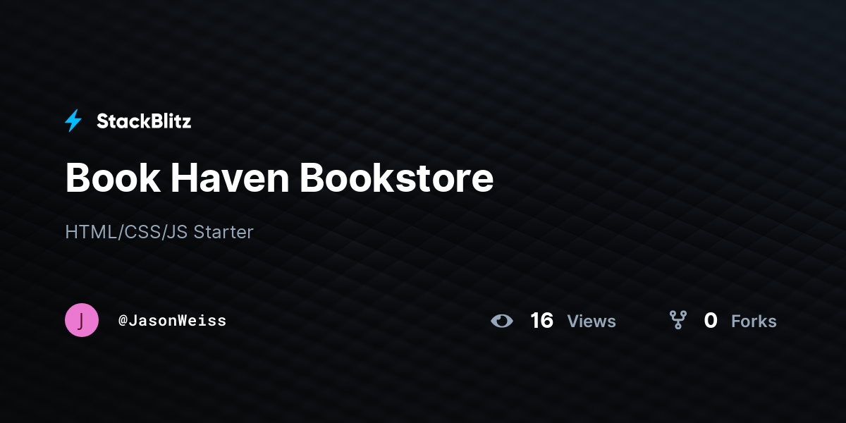Book Haven Bookstore - StackBlitz