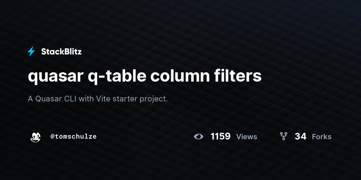 quasar q-table column filters - StackBlitz