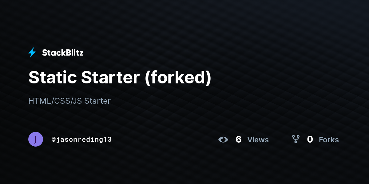 Static Starter (forked) - StackBlitz