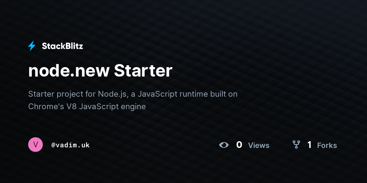 node.new Starter - StackBlitz