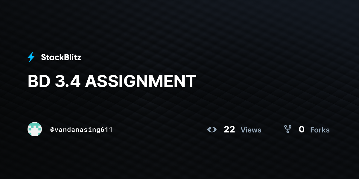 BD 3.4 ASSIGNMENT - StackBlitz