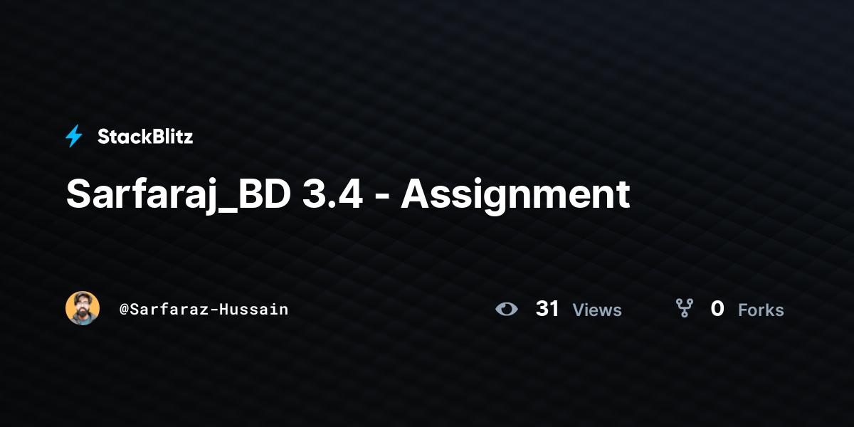 Sarfaraj_BD 3.4 - Assignment - StackBlitz