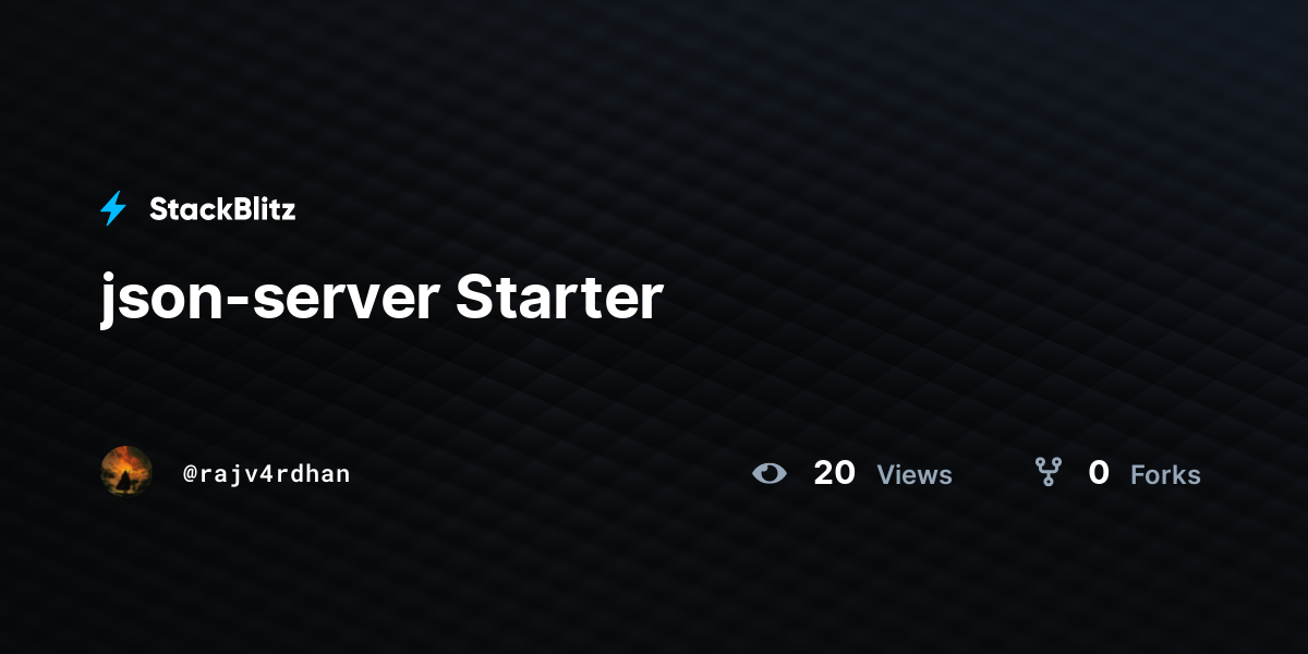 json-server Starter - StackBlitz