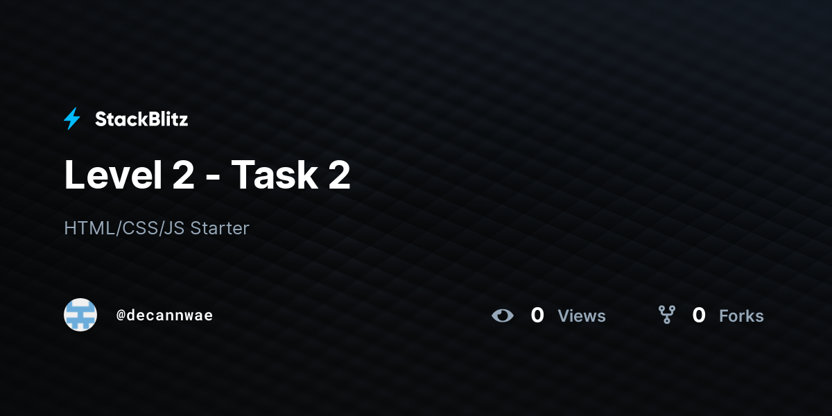 Level 2 - Task 2 - StackBlitz