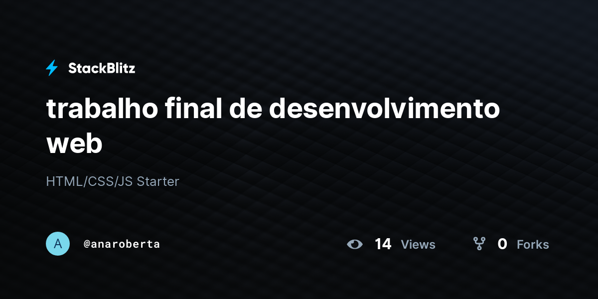 trabalho final de desenvolvimento web - StackBlitz