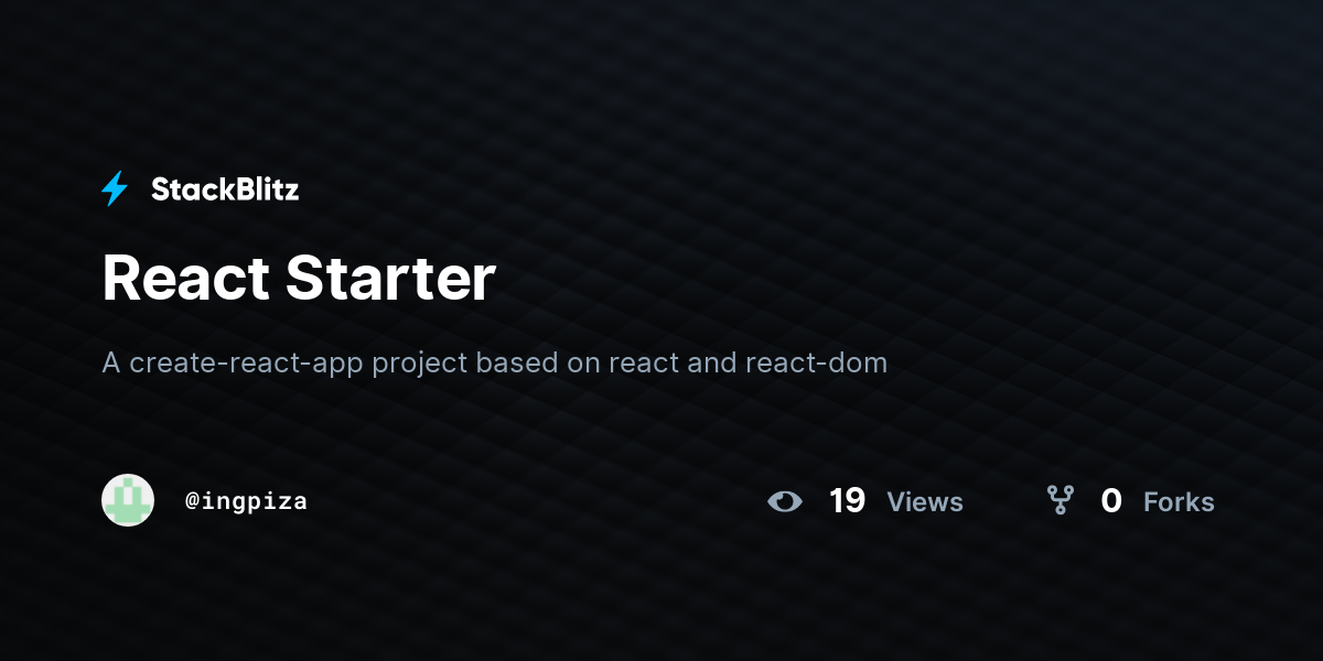 React Starter - StackBlitz