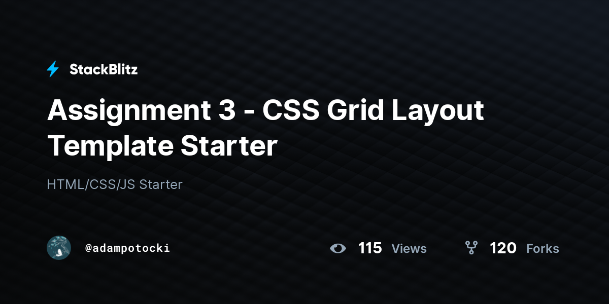 Assignment 3 - CSS Grid Layout Template Starter - StackBlitz