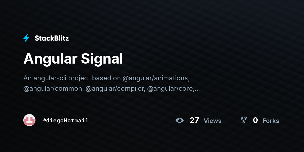 Angular Signal - StackBlitz