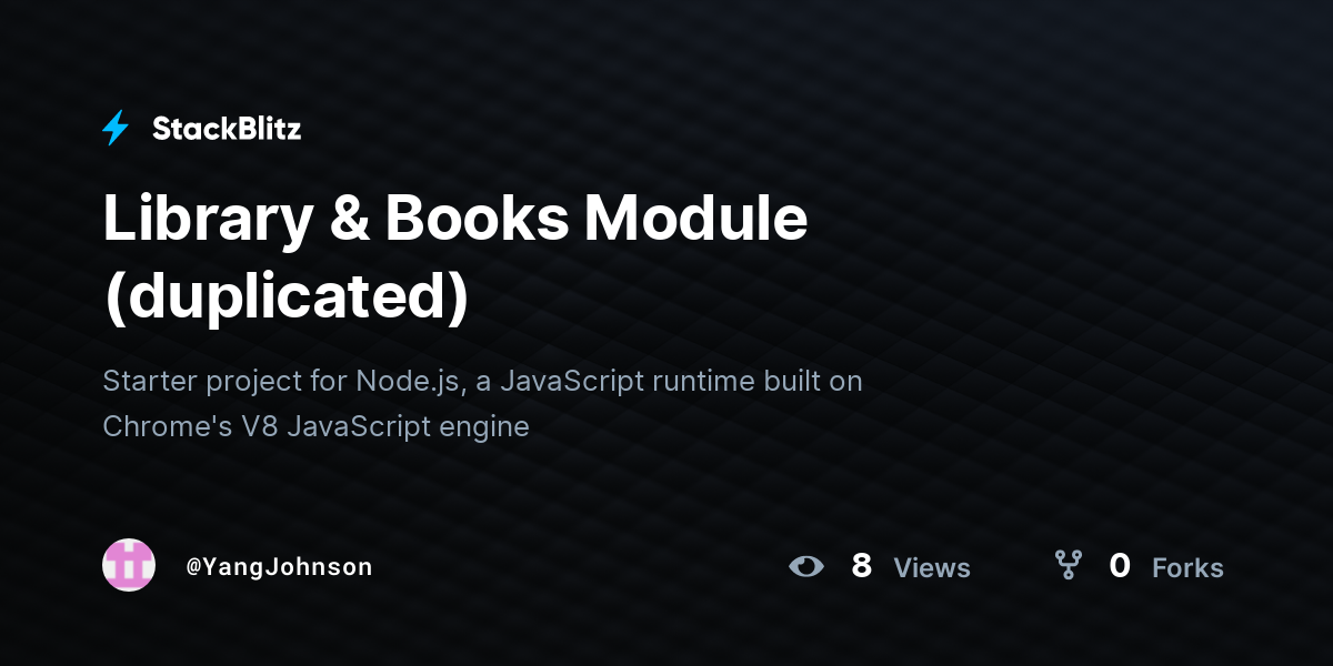 Library & Books Module (duplicated) - StackBlitz