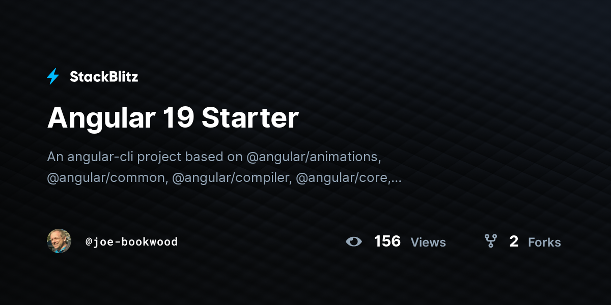 Angular 19 Starter - StackBlitz