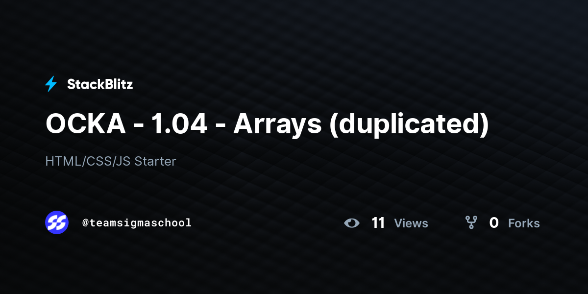 OCKA - 1.04 - Arrays (duplicated) - StackBlitz
