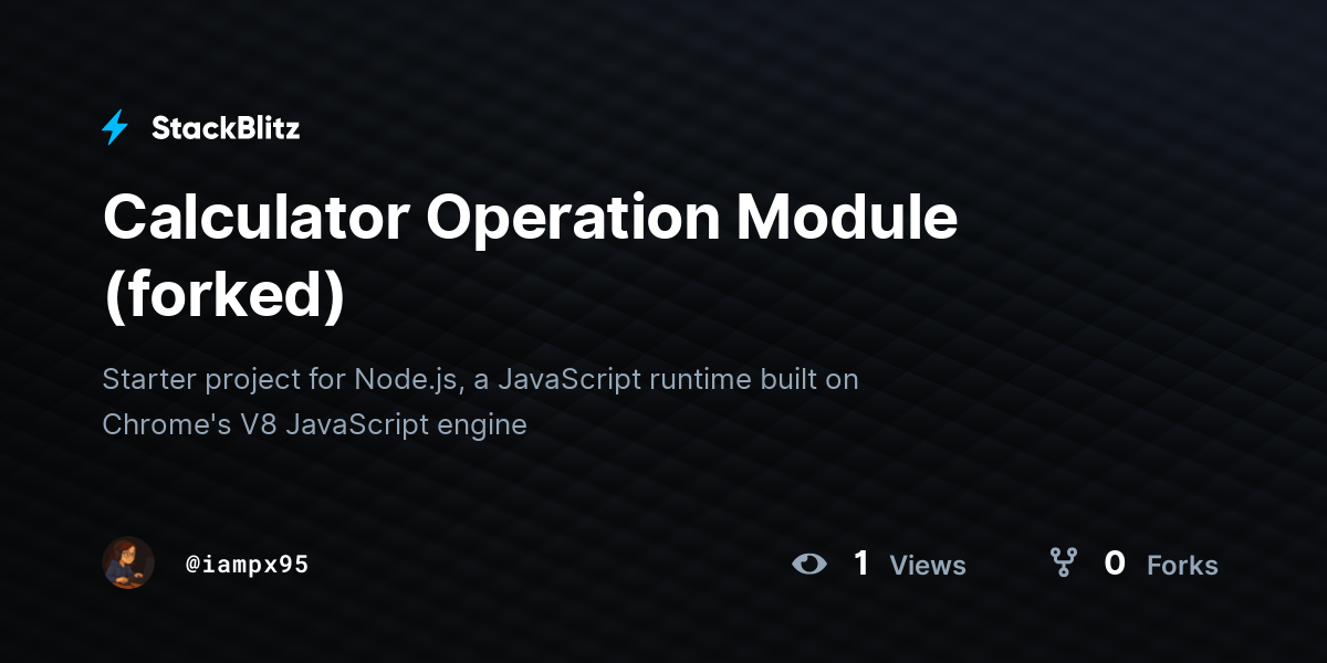 Calculator Operation Module (forked) - StackBlitz