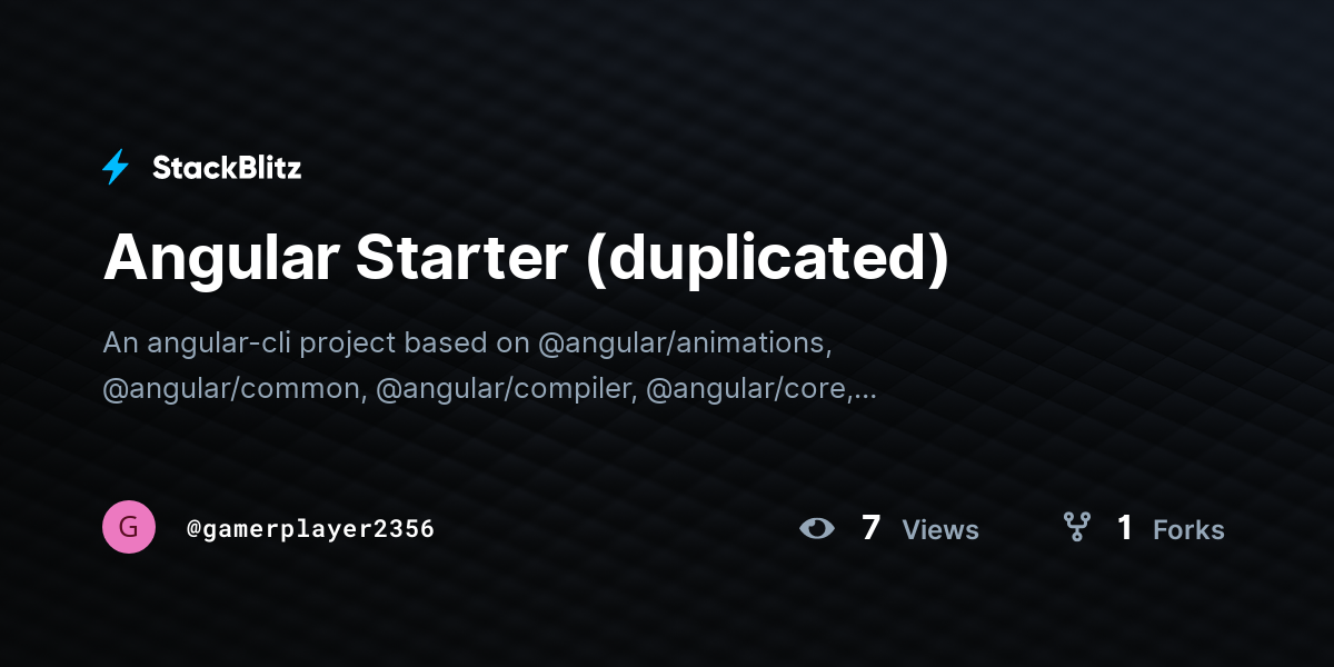 Angular Starter (duplicated) - StackBlitz