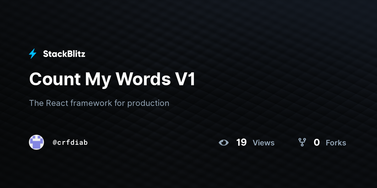 Count My Words V1 - StackBlitz