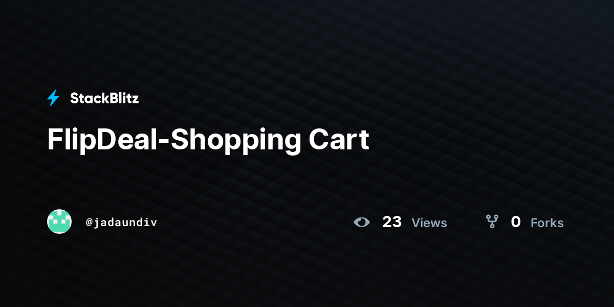 FlipDeal-Shopping Cart - StackBlitz