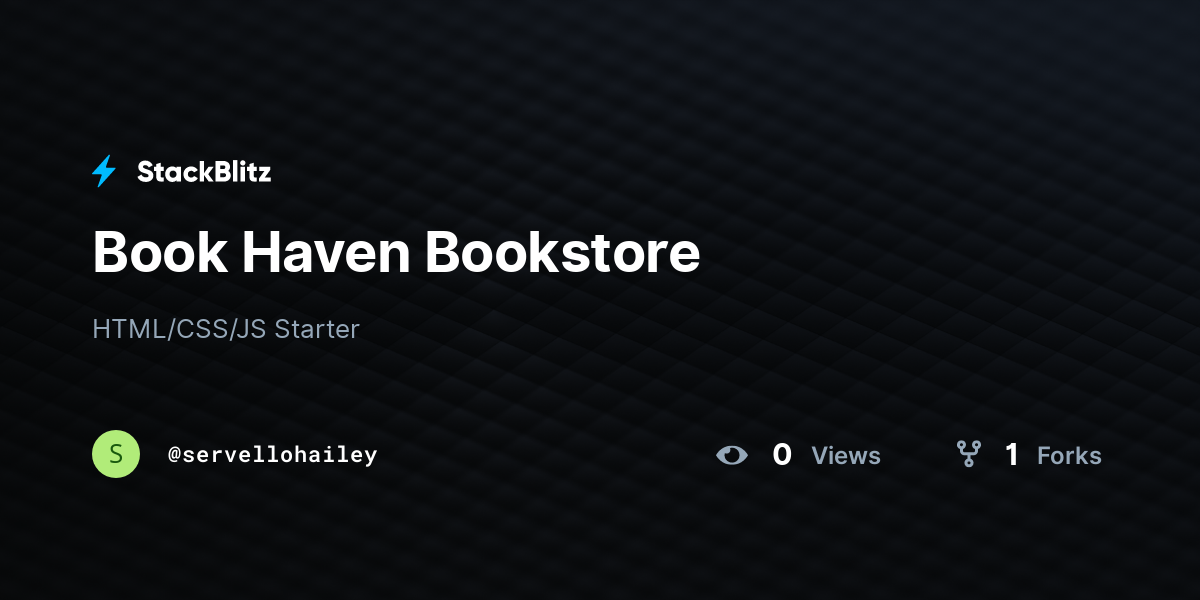 Book Haven Bookstore - StackBlitz