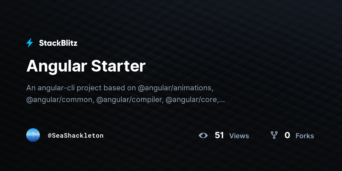 Angular Starter - StackBlitz