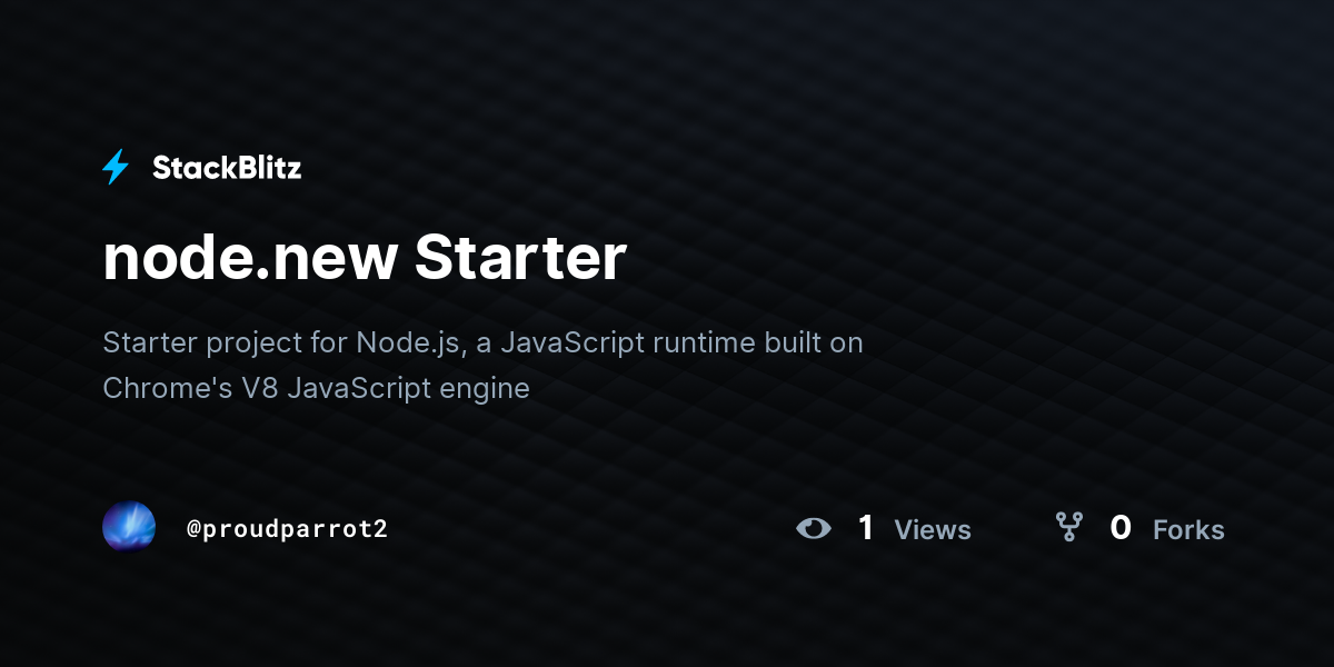 node.new Starter - StackBlitz