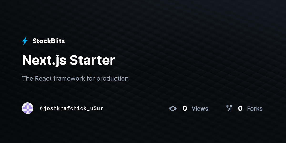 Next.js Starter - StackBlitz